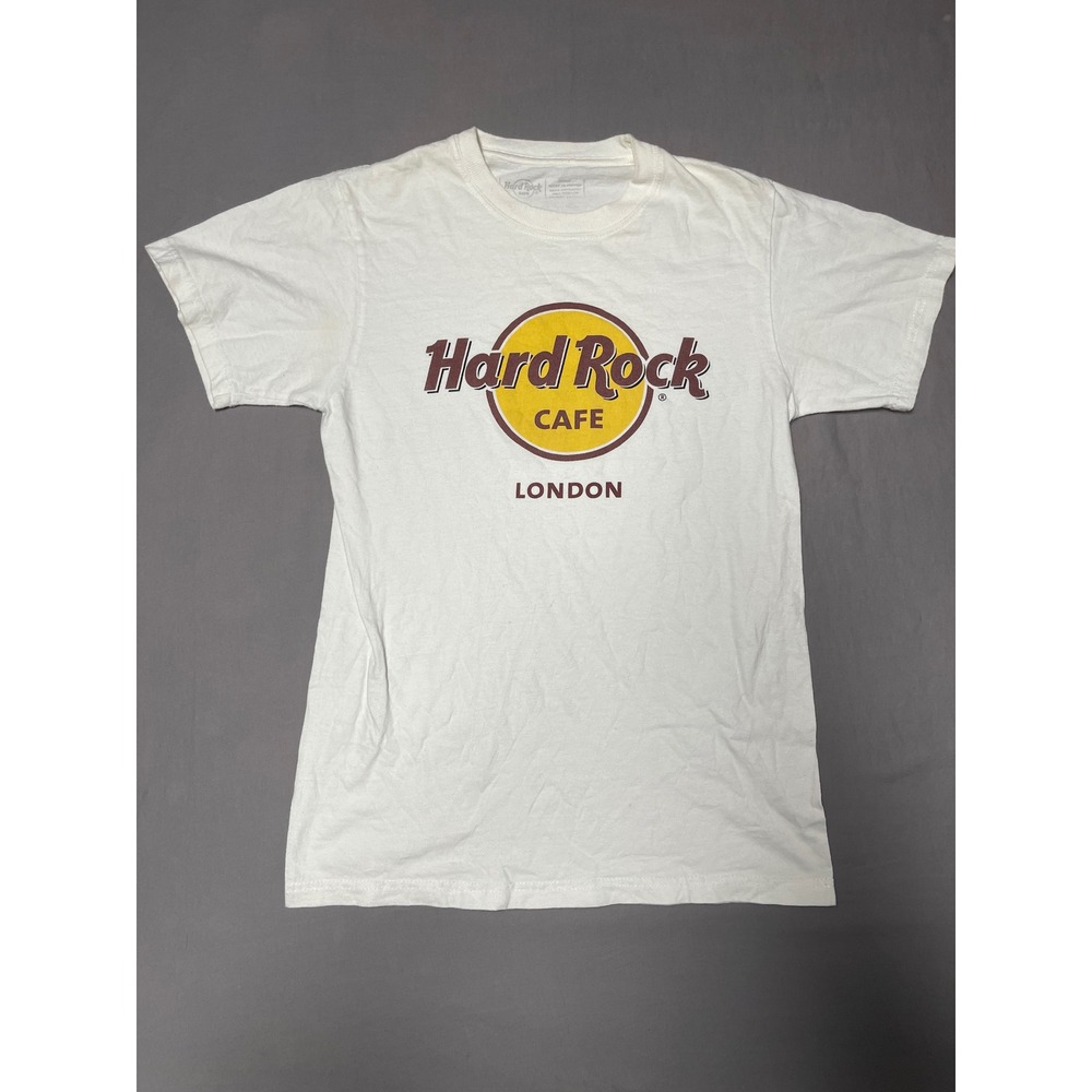 Hard Rock Cafe London Graphic T-Shirt Mens Small White Cotton Short Sleeve